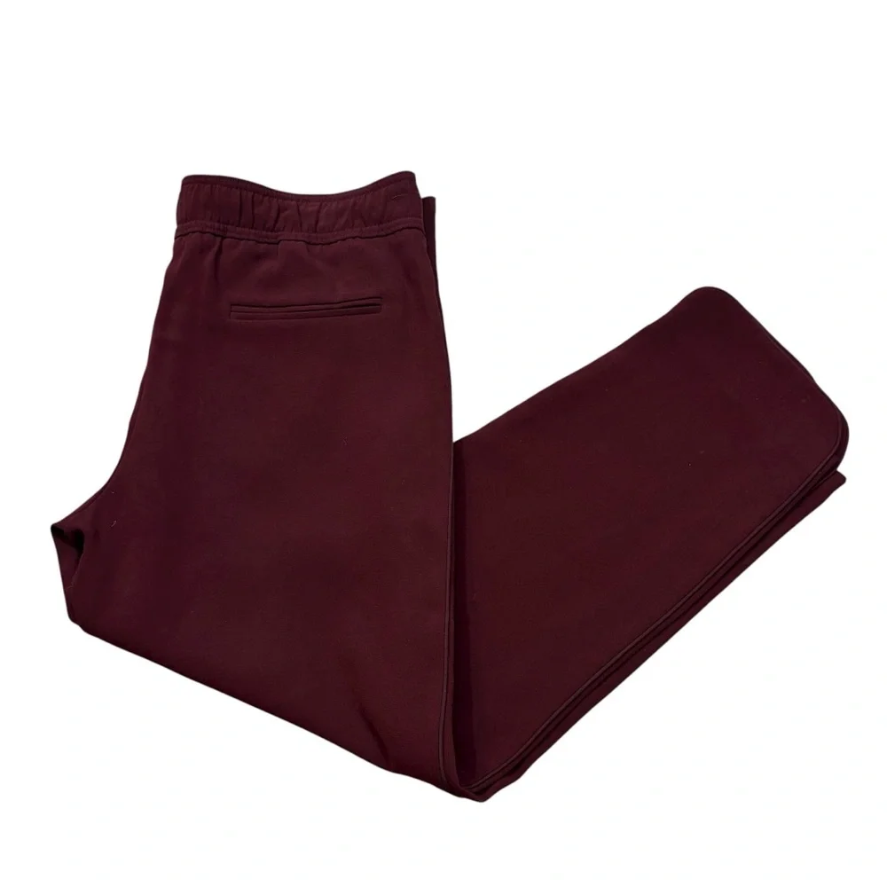 Ladies Club Monaco Brand Burgundy‎ Rounded Hem Trouser Pants Size 2 Cropped